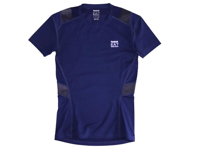 Emporio Armani T-Shirt Blau Polyester Elasthan  ref.134816