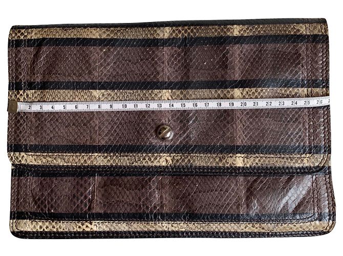 Givenchy Python Print Clutch Bag Brown Black