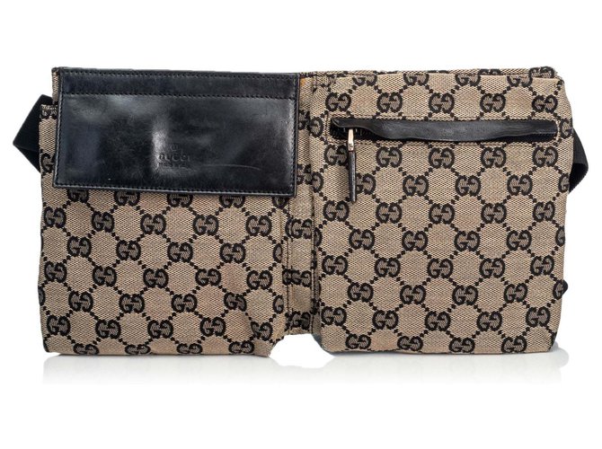 Gucci Brown GG Canvas Belt Bag Leather Cloth Cloth  ref.134887