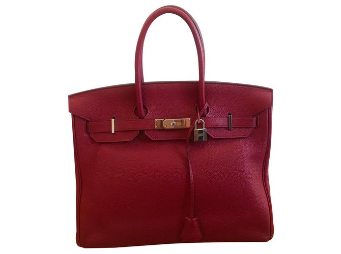 Hermès Birkin 35 Roja Cuero  ref.134938