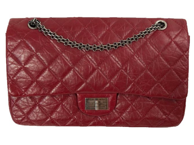 Chanel Reissue 2.55 Dark red Leather  ref.134948