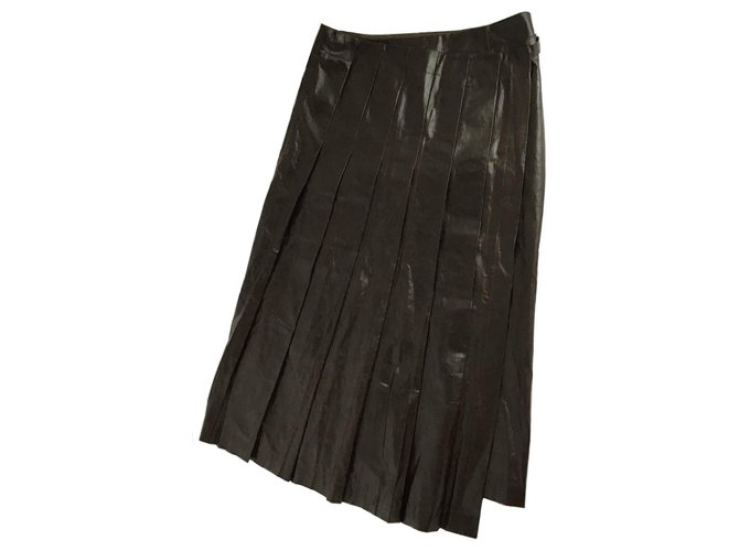 Junya Watanabe Faux Leather Wrap Skirt Brown  ref.134952
