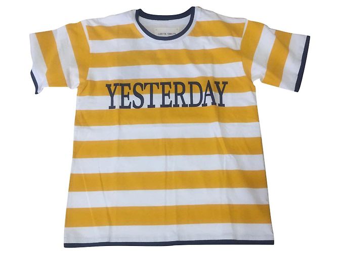 Camiseta de algodón amarilla Alberta Ferretti M Amarillo