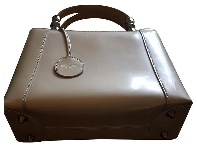 Christian Dior Lady Perla Bolsa de couro bege