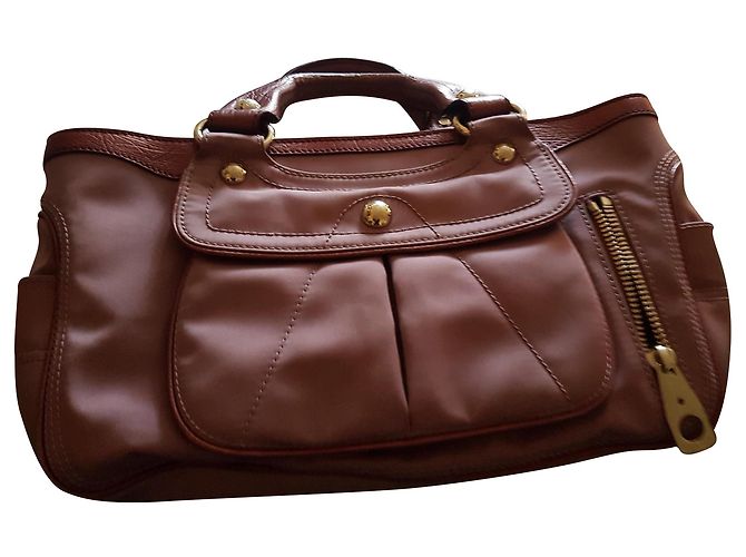Bolsa Céline Boogie Rosa de Couro e Tecido