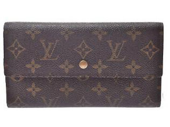 Louis Vuitton Long Portefeuille Toile Marron  ref.135057