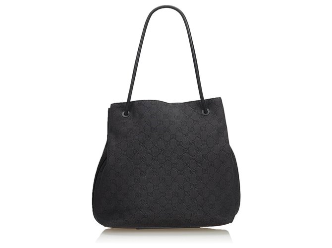 Gucci Black GG Canvas Gifford Tote Bag Leather Cloth Cloth  ref.135080