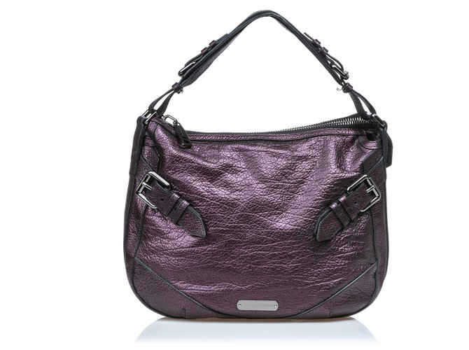 Burberry Purple Leather Hobo Bag  ref.135108