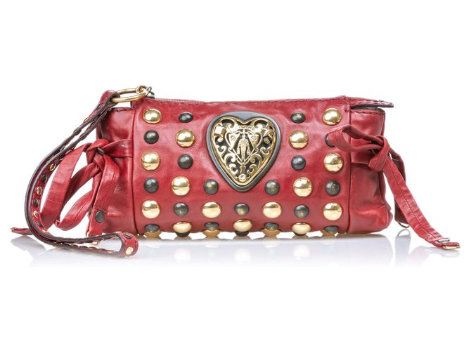 Gucci Red Babouska Hysteria Leather Clutch Bag  ref.135118