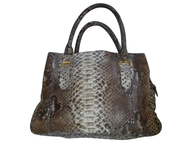 Autre Marque Handbags Grey Python  ref.135195