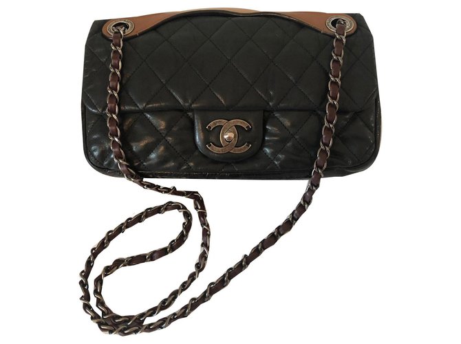 Chanel classique Cuir Noir  ref.135239