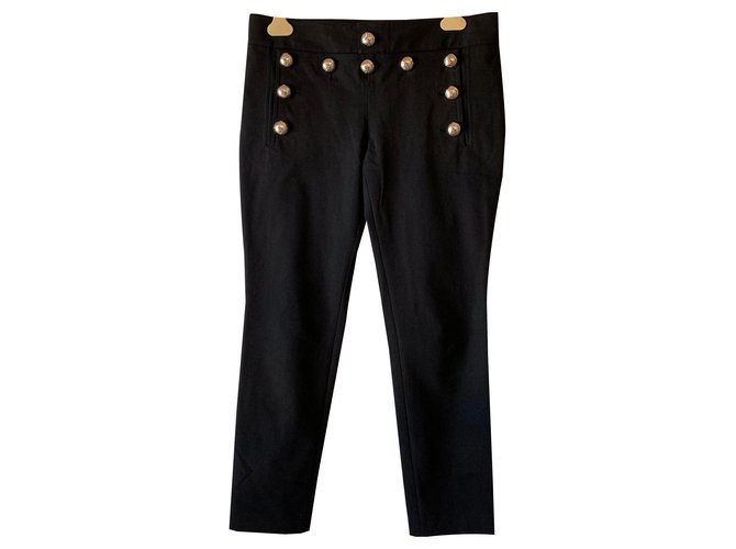 Gucci Pantalón de algodón negro estilo marinero.  ref.135243