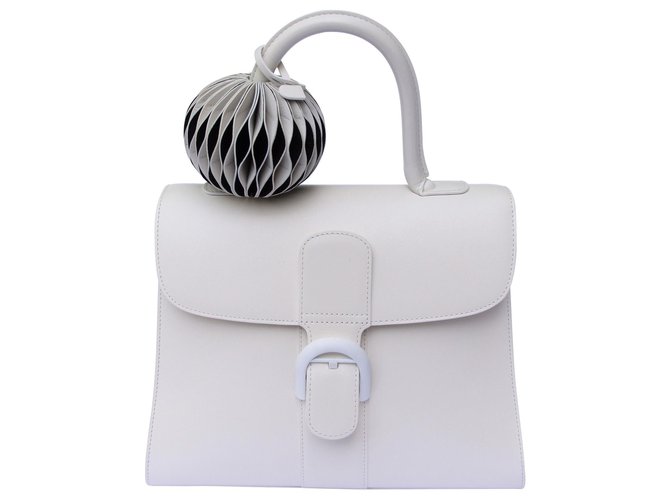 Delvaux The Brilliant MM Ivory - with Grigri Circle GM, Undercover in Black & White Eggshell Leather  ref.135248