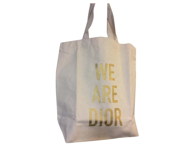 Dior Sacolas Fora de branco Algodão  ref.135264