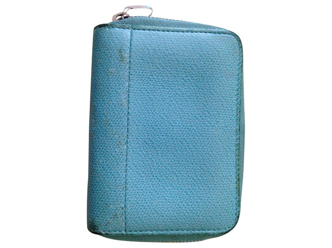Tiffany & Co tiffany wallet Light blue Leather  ref.135281