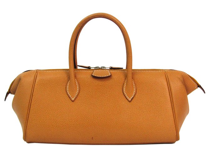 Hermès Hermes Brown Paris Bombay Handbag Light brown Leather Pony-style calfskin  ref.135303