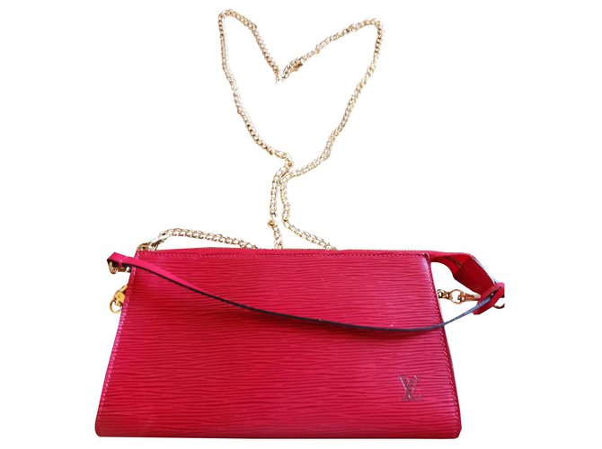 Louis Vuitton Epi Pouch Red Leather  ref.135329