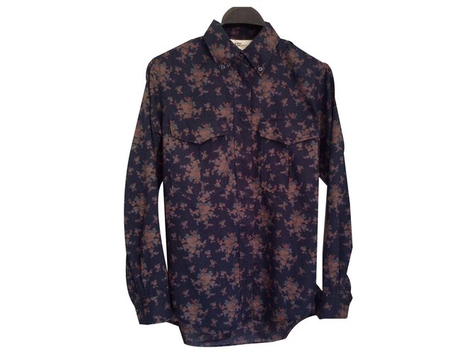 Isabel Marant Etoile Floral army shirt Black Cotton  ref.135356