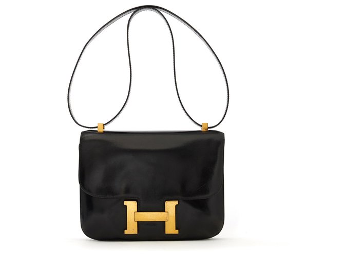 Hermès CONSTANCE BLACK GOLD Leather  ref.135362