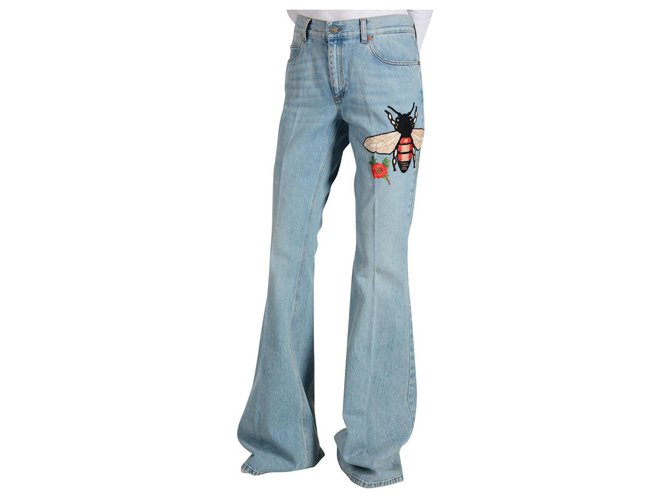 Jeans gucci nuevos Azul claro Algodón  ref.135377