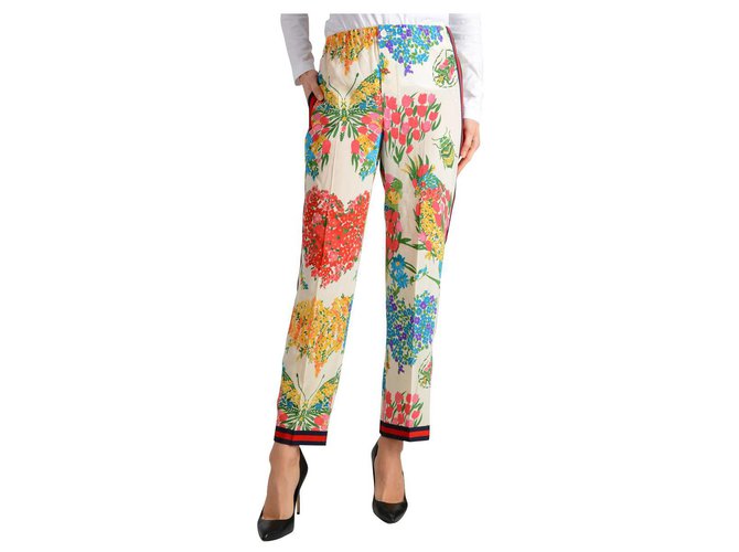 Pantalon Gucci nouveau Soie Blanc  ref.135380