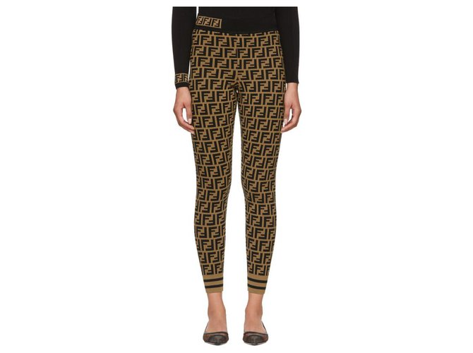 Fendi legging monogram Laine Chocolat  ref.135441