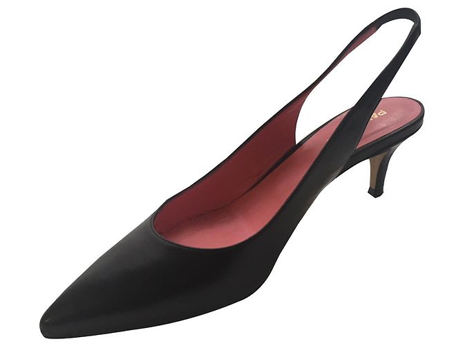 Décolleté Slingback in Pelle a Punta Paule Ka Nera Nero