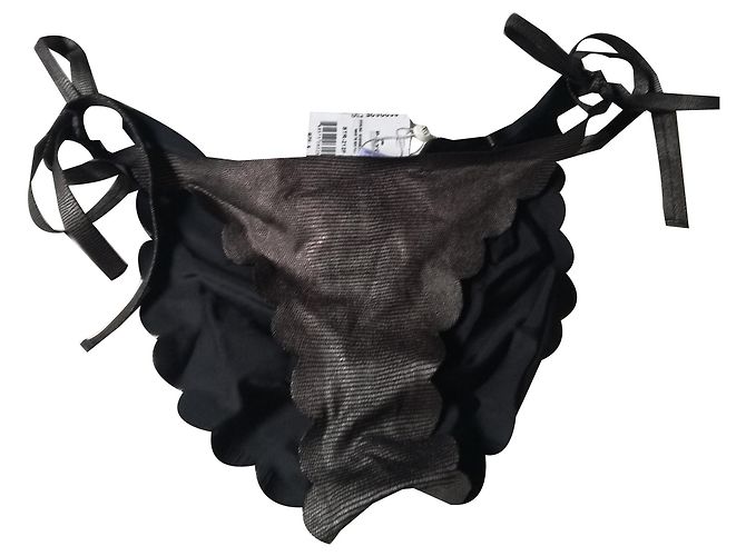 Autre Marque Pilyq Reversibler Badeanzug Silber Schwarz Größe S