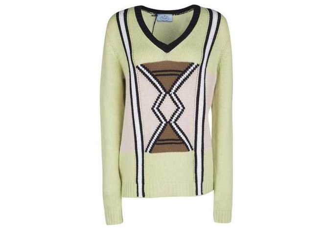 Prada Pullover es 44 Kaschmir Grün 