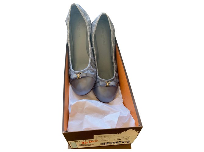 Louis Vuitton ELBA FLAT Ballerina Blue Cloth  ref.135555