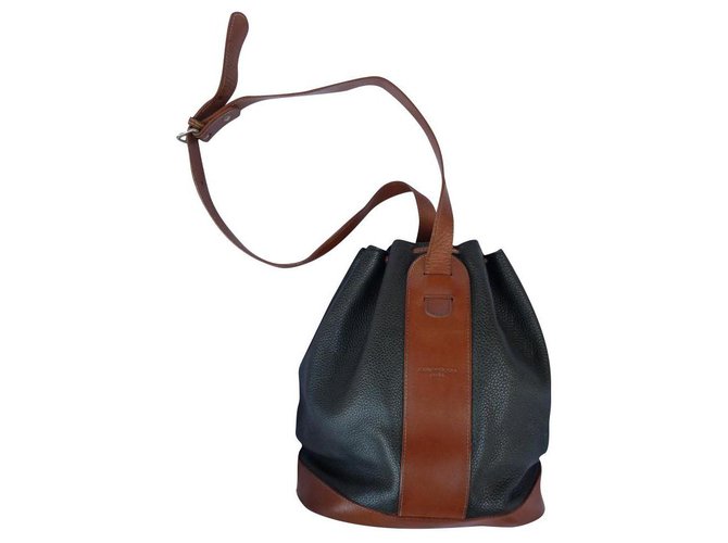 Courreges Handbags Brown Black Leather  ref.135631