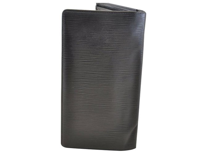 Louis Vuitton Long Wallet Black Leather  ref.135691