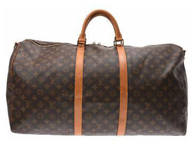 Louis Vuitton Keepall Bandouliere 60 Brown Cloth  ref.135694