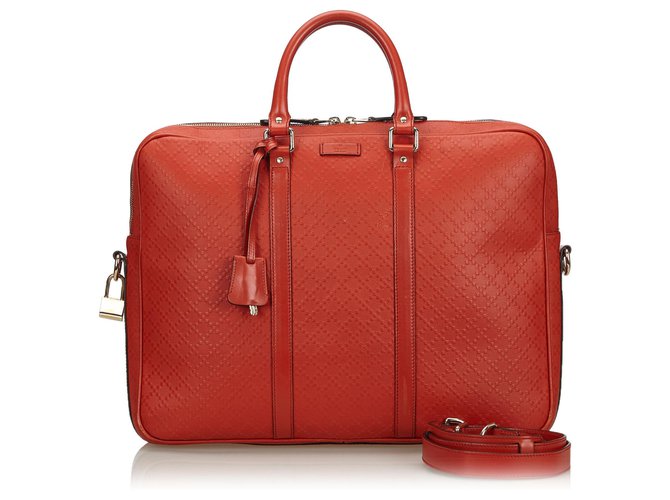 Gucci Red Diamante Leather Briefcase  ref.135707