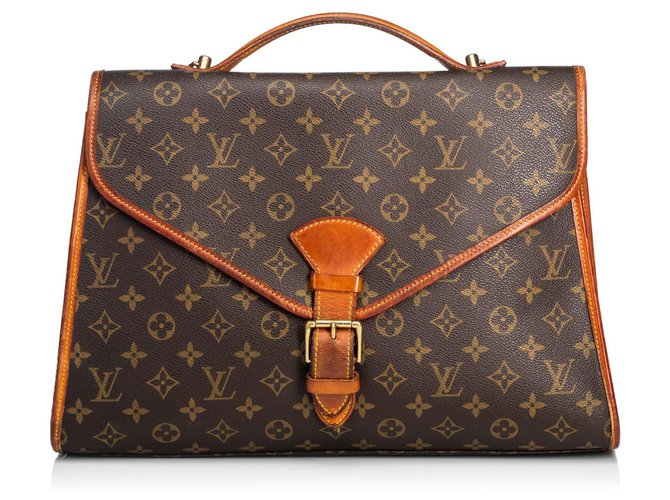 Louis Vuitton Brown Monogram Beverly Leather Cloth  ref.135727