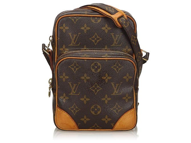 Louis Vuitton Brown Monogram Amazone Leather Cloth  ref.135736