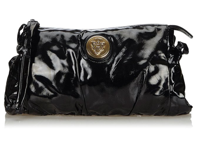 Gucci Black Patent Leather Hysteria Clutch Bag  ref.135758
