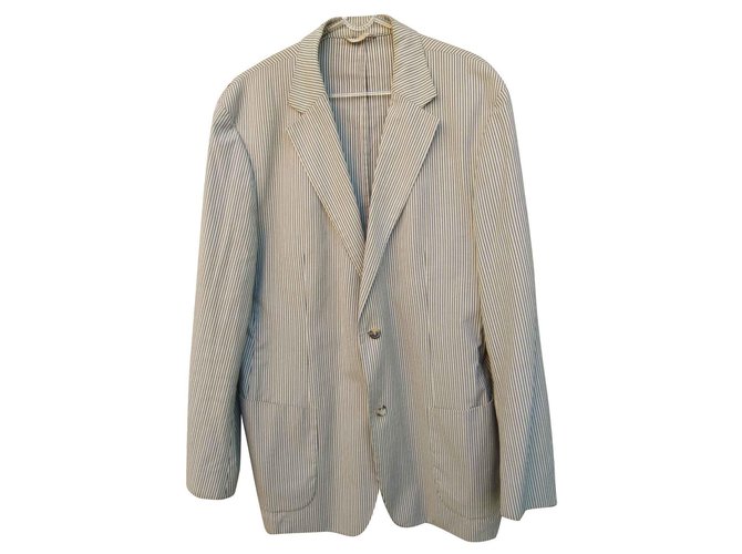 Hugo Boss striped summer jacket Blue Cotton  ref.135796