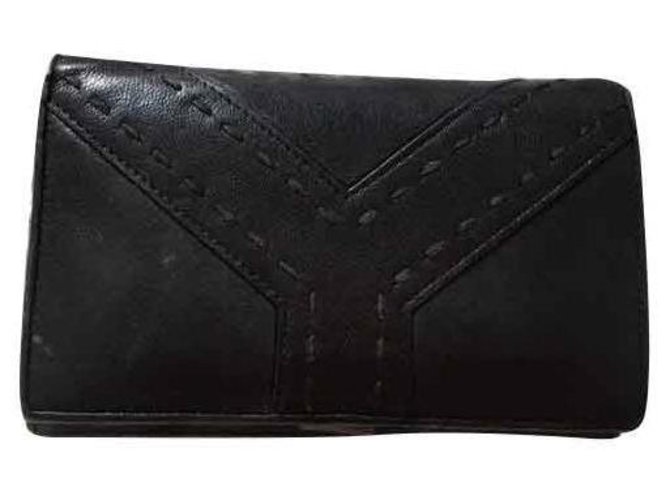 Yves Saint Laurent Wallet Black Leather  ref.135826