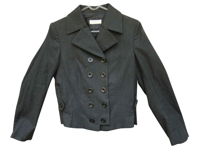 crossover jacket Dries Van Noten Black Cotton Wool  ref.135827