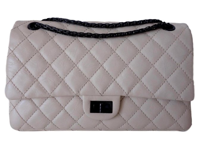 Chanel bag 2.55 Cream Leather  ref.135828