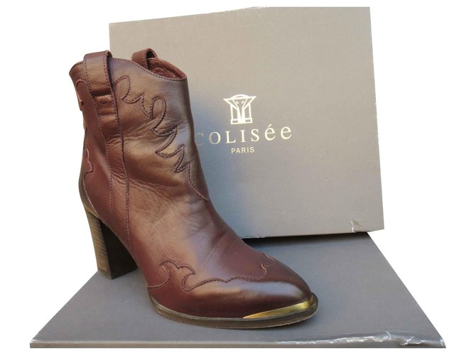 Colisee De Sacha Colosseum Paris western boots worn once Brown Leather  ref.135867