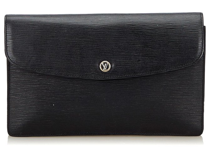 Louis Vuitton Black Epi Vintage Montaigne Cuir Noir  ref.135943