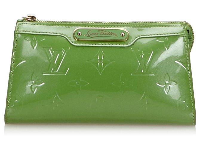Louis Vuitton Green Vernis Trousse bolsa de cosméticos Verde Cuero Charol  ref.135948