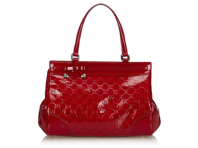 gucci red patent leather bag