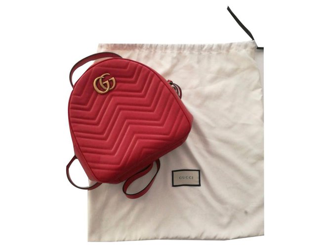 Gucci gg marmont Cuir Rouge  ref.136006