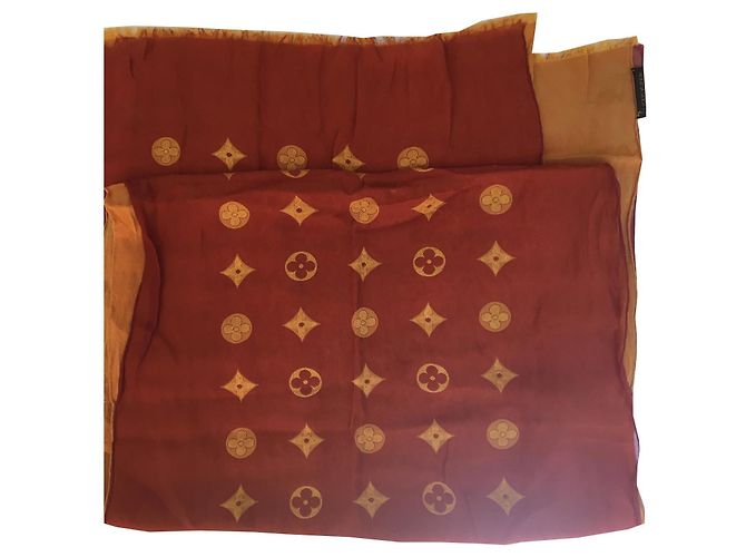 Sciarpa / sciarpa vintage Louis Vuitton Senape Cognac 