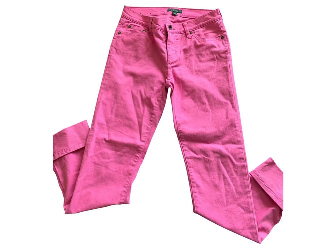 Ralph Lauren Pantalons, leggings Coton Rose  ref.136047