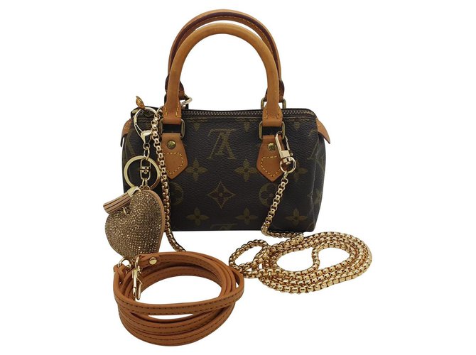 Speedy cloth handbag Louis Vuitton Brown in Cloth - 19991069