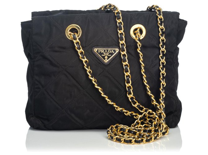 Prada nylon gold online chain